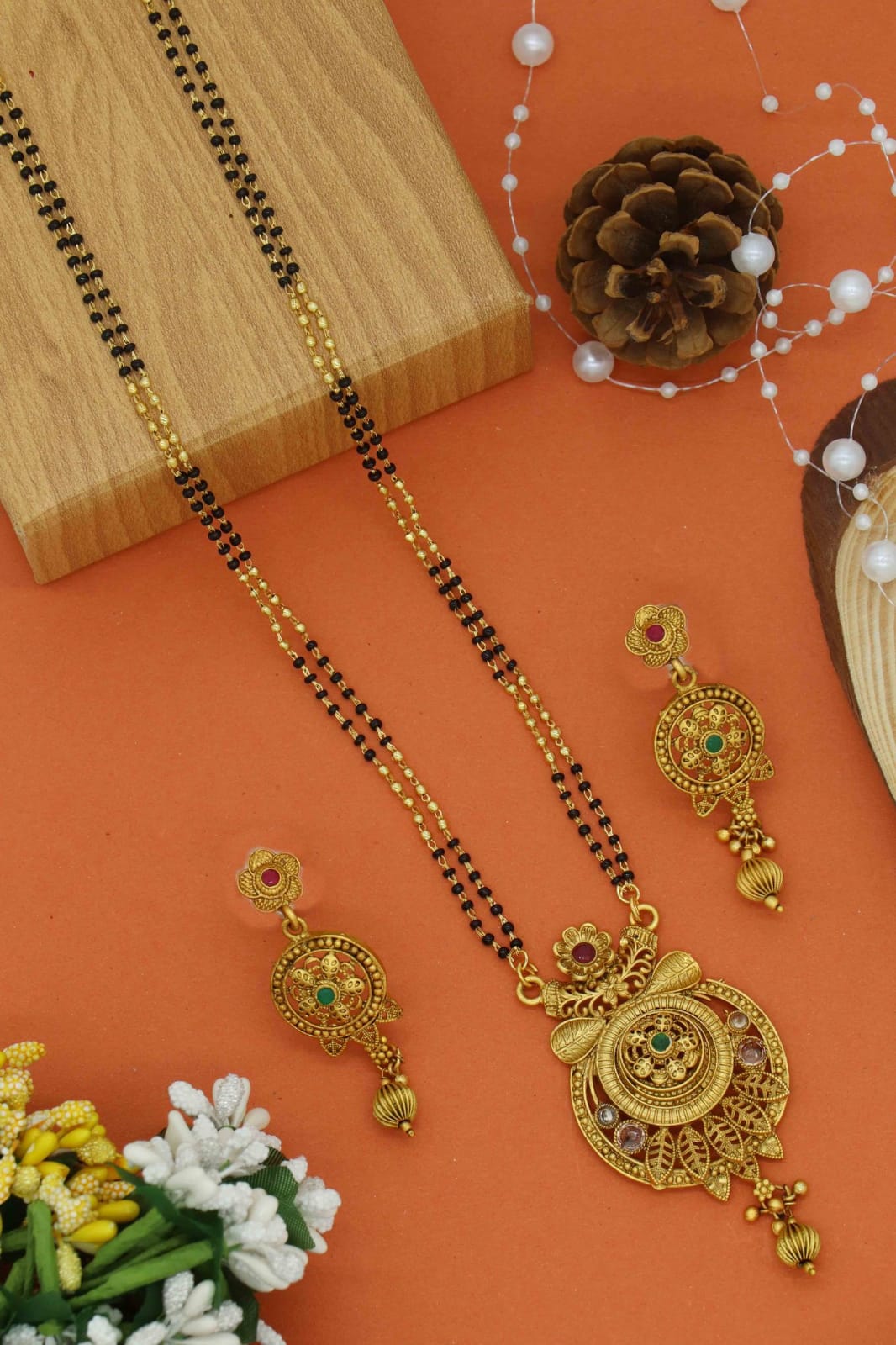 Gold Plated Mangalsutra Gold Designer Pendant