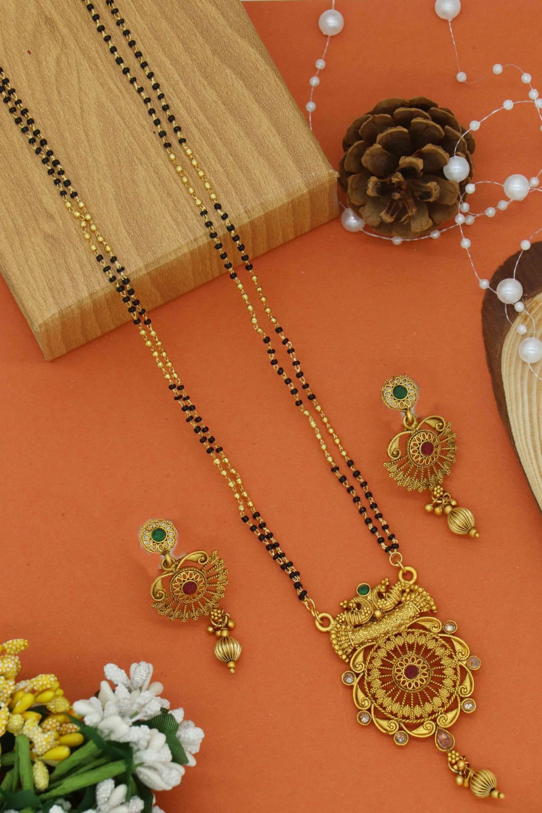 Gold Plated Mangalsutra Gold Designer Pendant