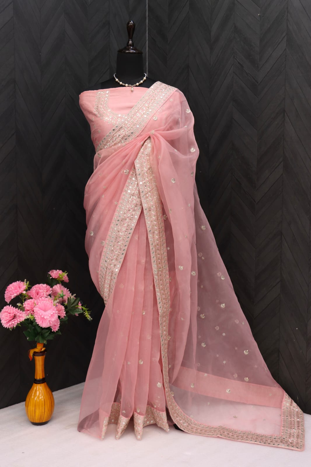 Presents Designer Sequence Embroidery Saree