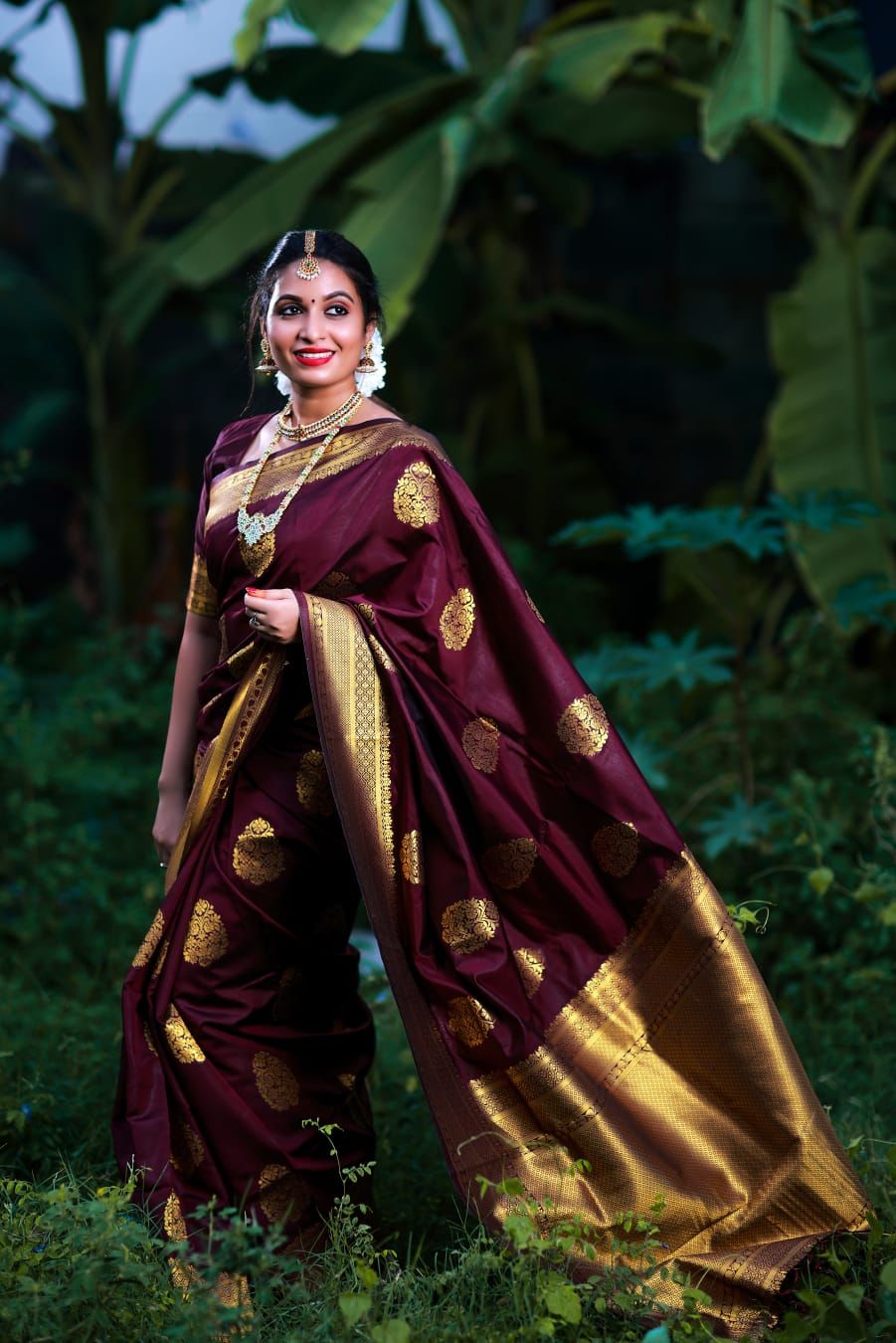 Beautiful Soft Lichi  Silk  Saree