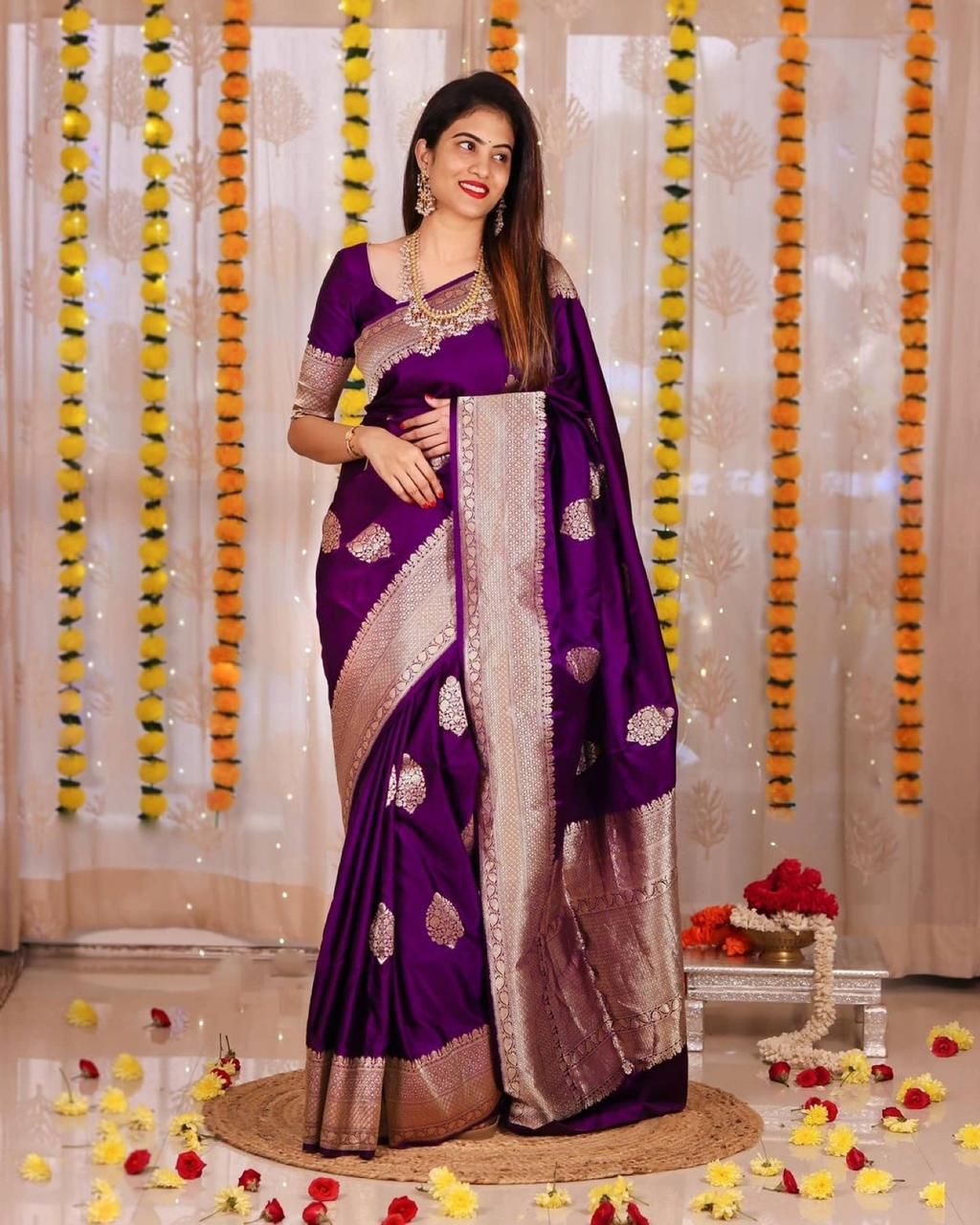 Beautiful Soft Lichi  Silk  Saree