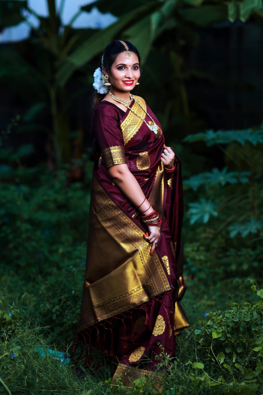 Beautiful Soft Lichi  Silk  Saree