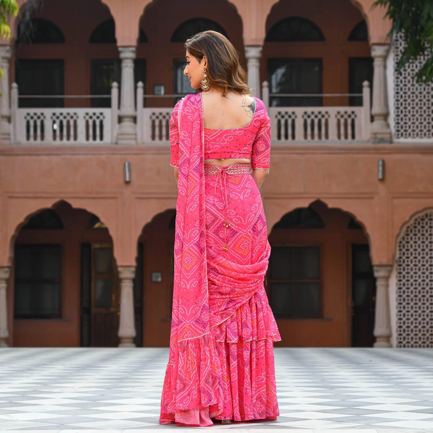 Red Presents a Trending Ready to Wear Lahenga Saree