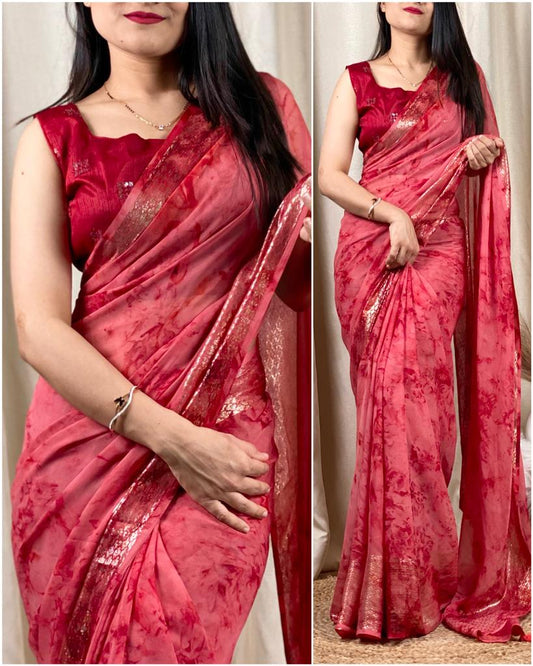 Stylish Georgette zari jacquard saree