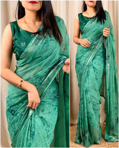 Stylish Georgette zari jacquard saree