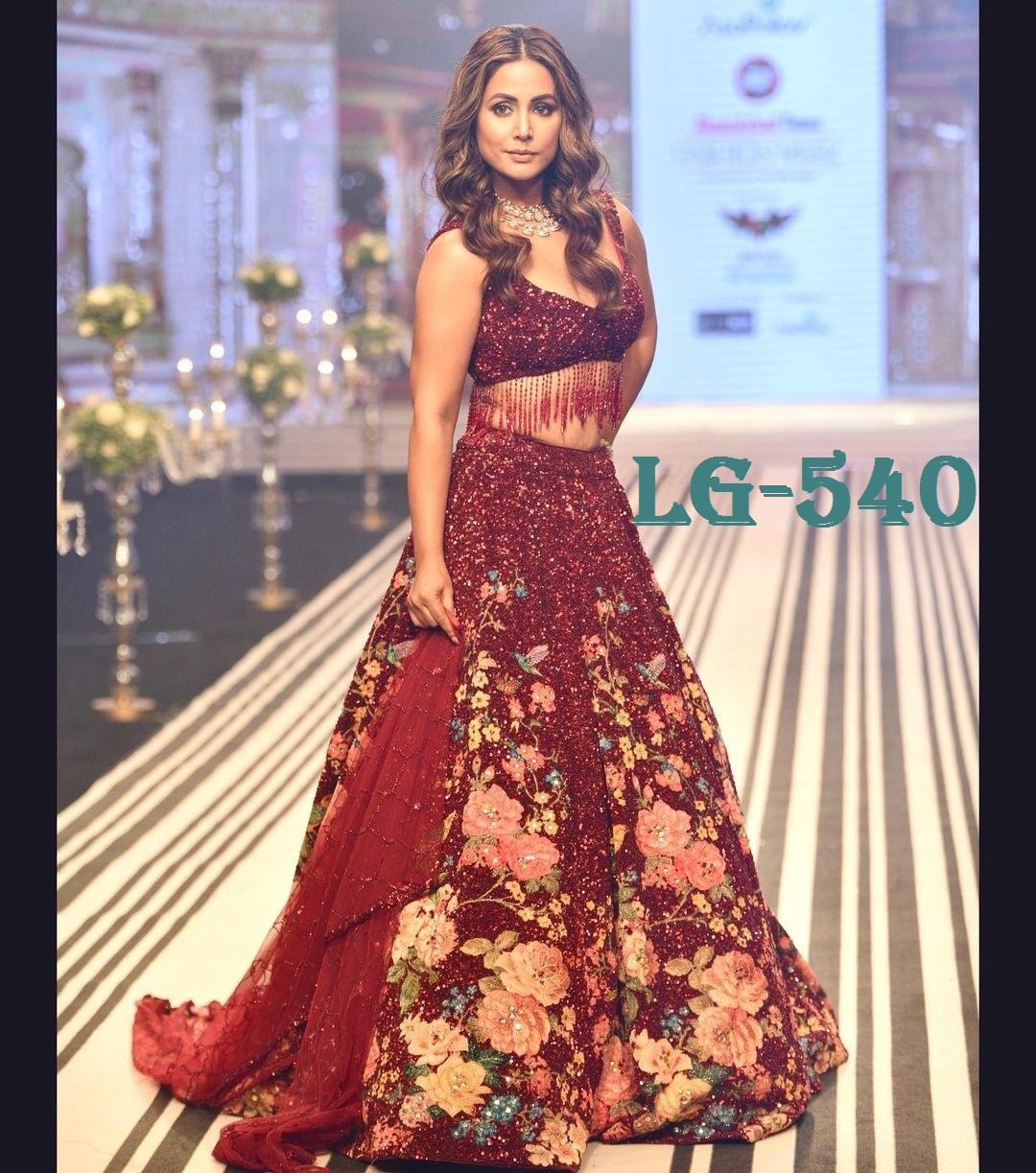 Beutique Styles Perfect Maroon Bridal Georgette Sequance  Work Lehenga Choli