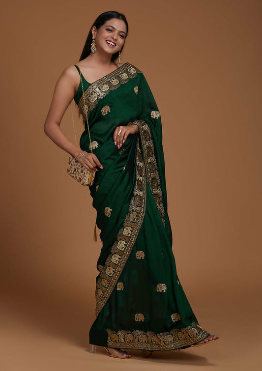 Soft Dual Tone Vichitra Silk saree