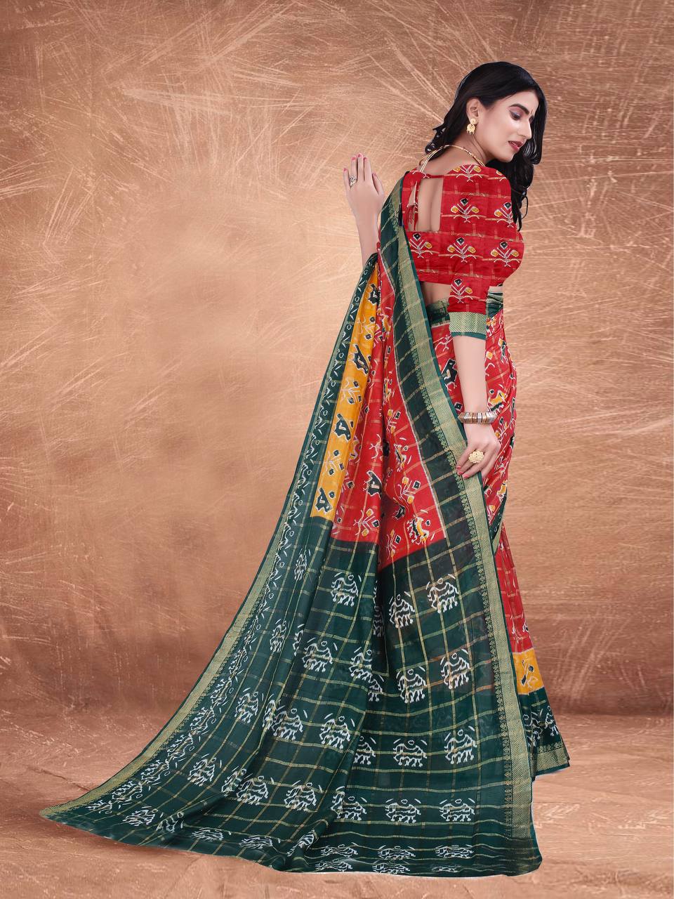 Soft Pure Cotton Designer  saree