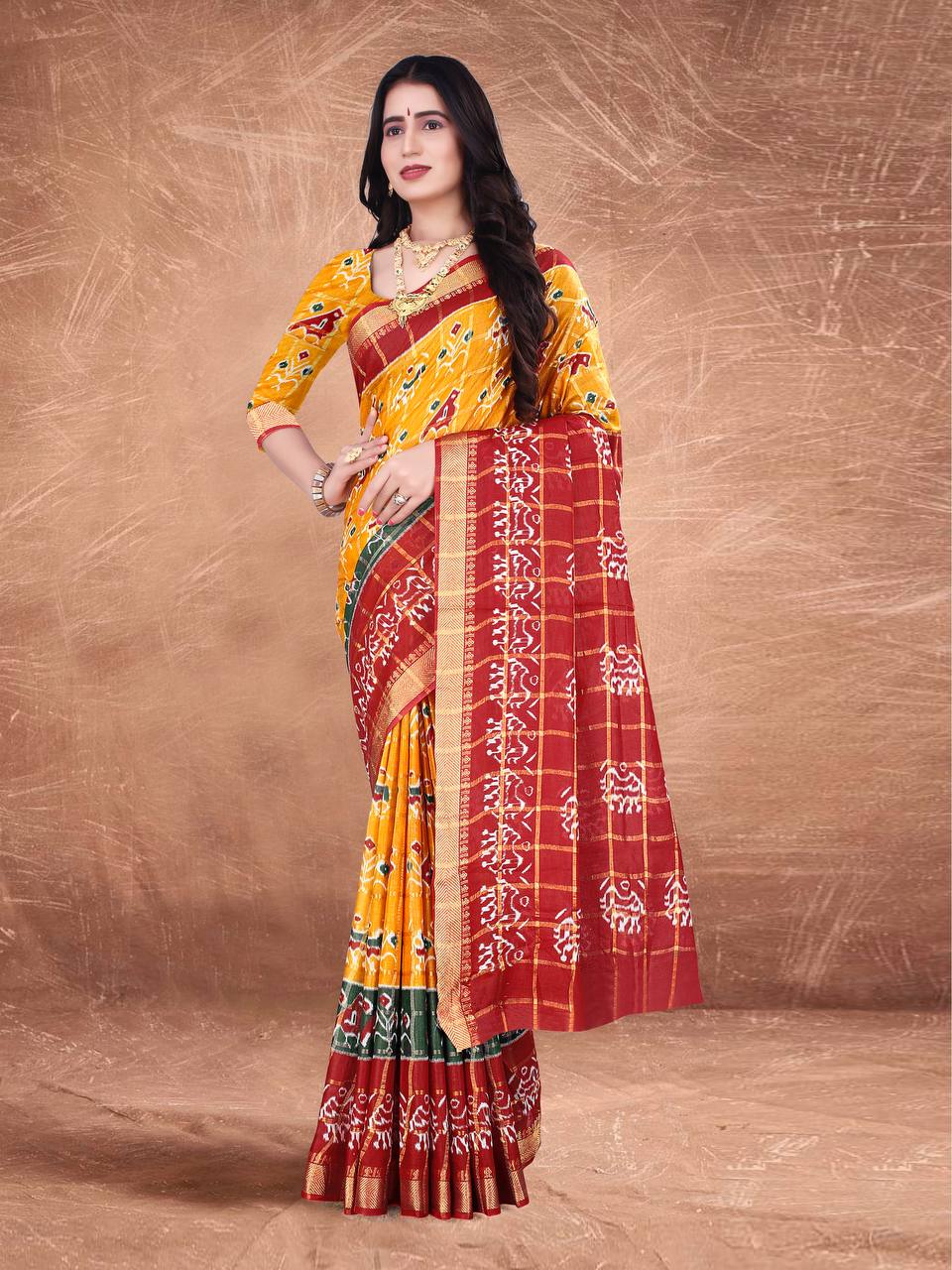 Soft Pure Cotton Designer  saree