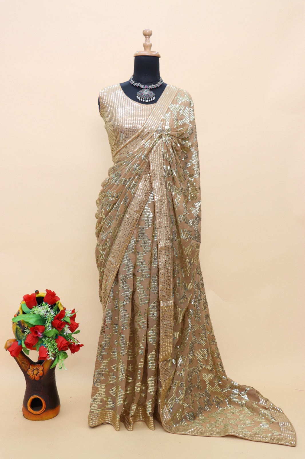 Heavy Georgette Fancy   Sequnce Work saree