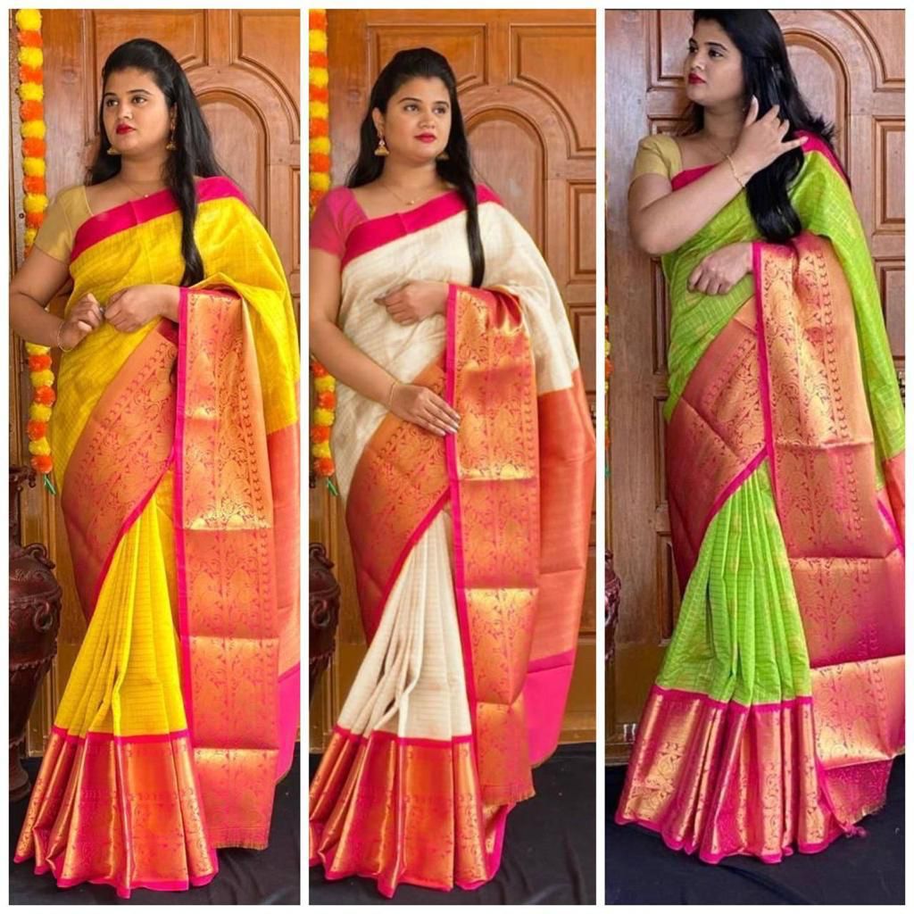 Beautful Soft Lichi Silk  Saree