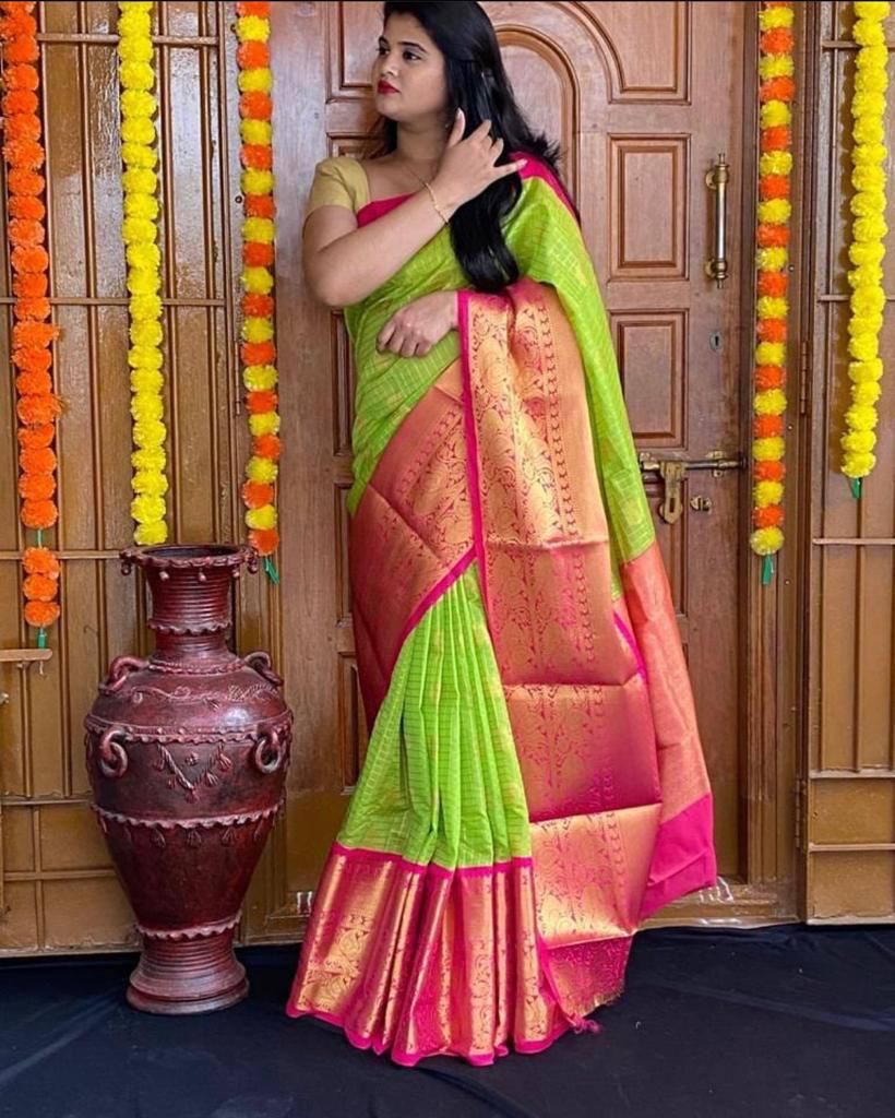 Beautful Soft Lichi Silk  Saree