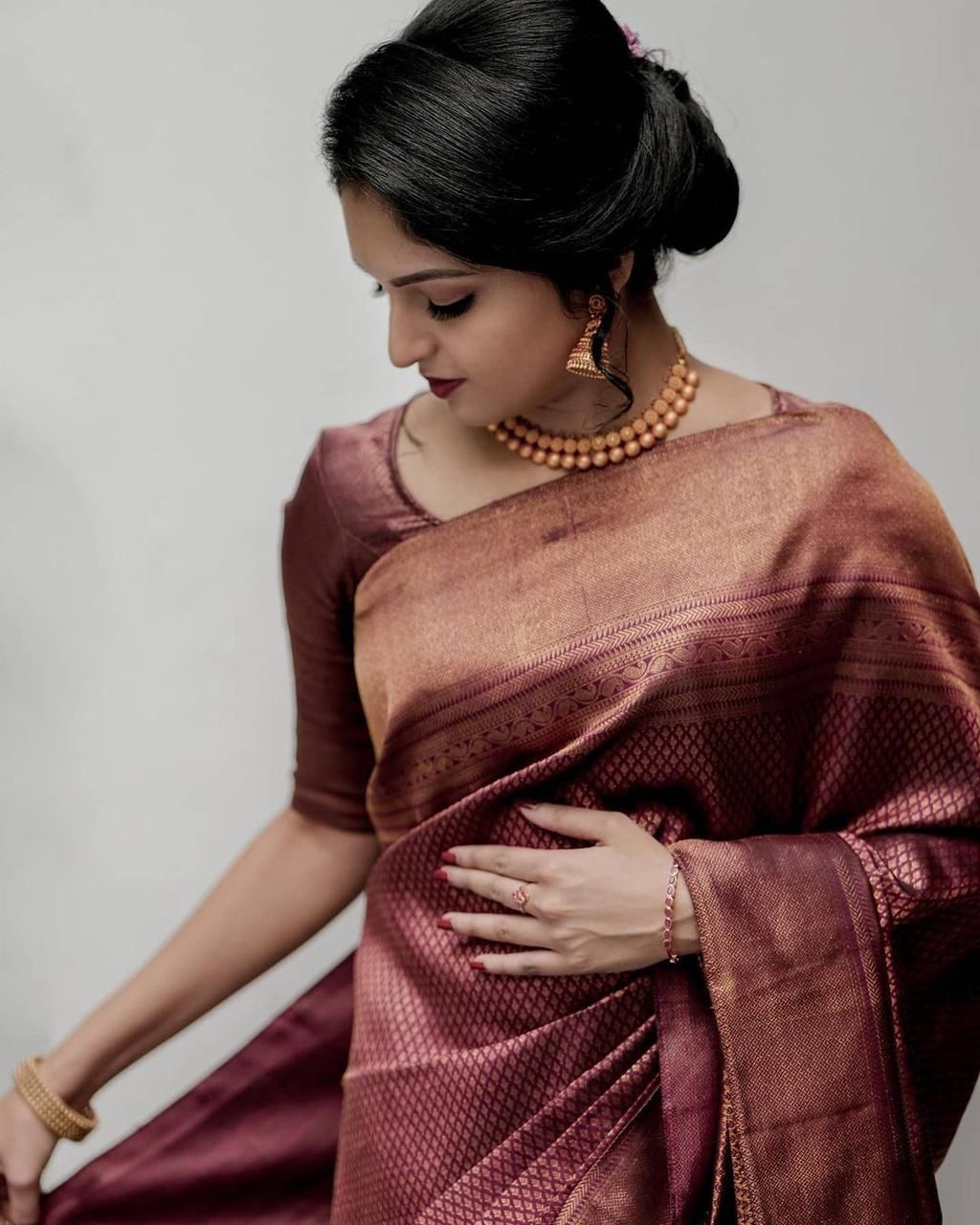 Beautiful Soft Lichi Silk Cloth  Saree