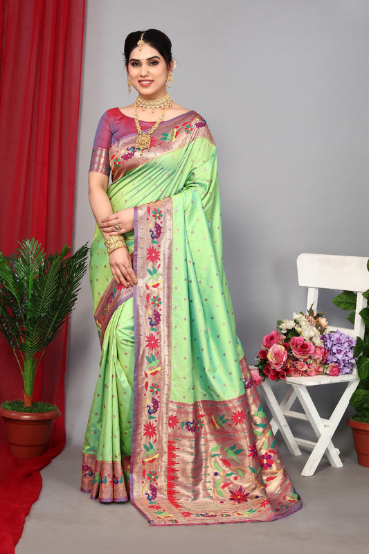 Banarasi Soft Silk Full Weaving Paithani Saree