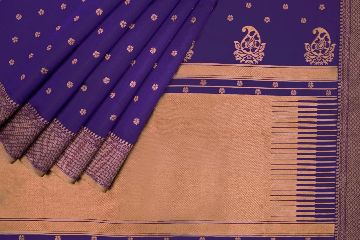 Navy Blue  Soft Lichi Silk Cloth  Saree