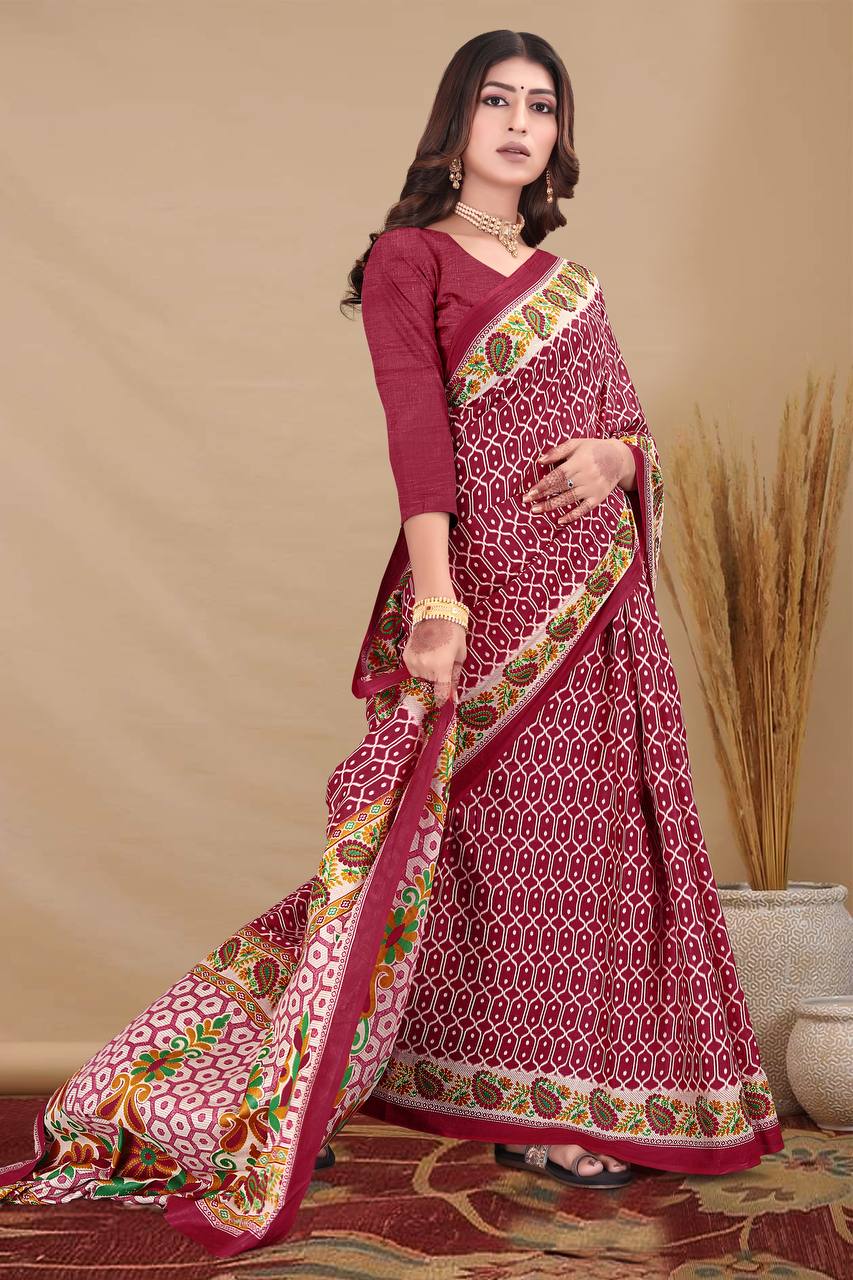 Print  Pure Cotton Saree