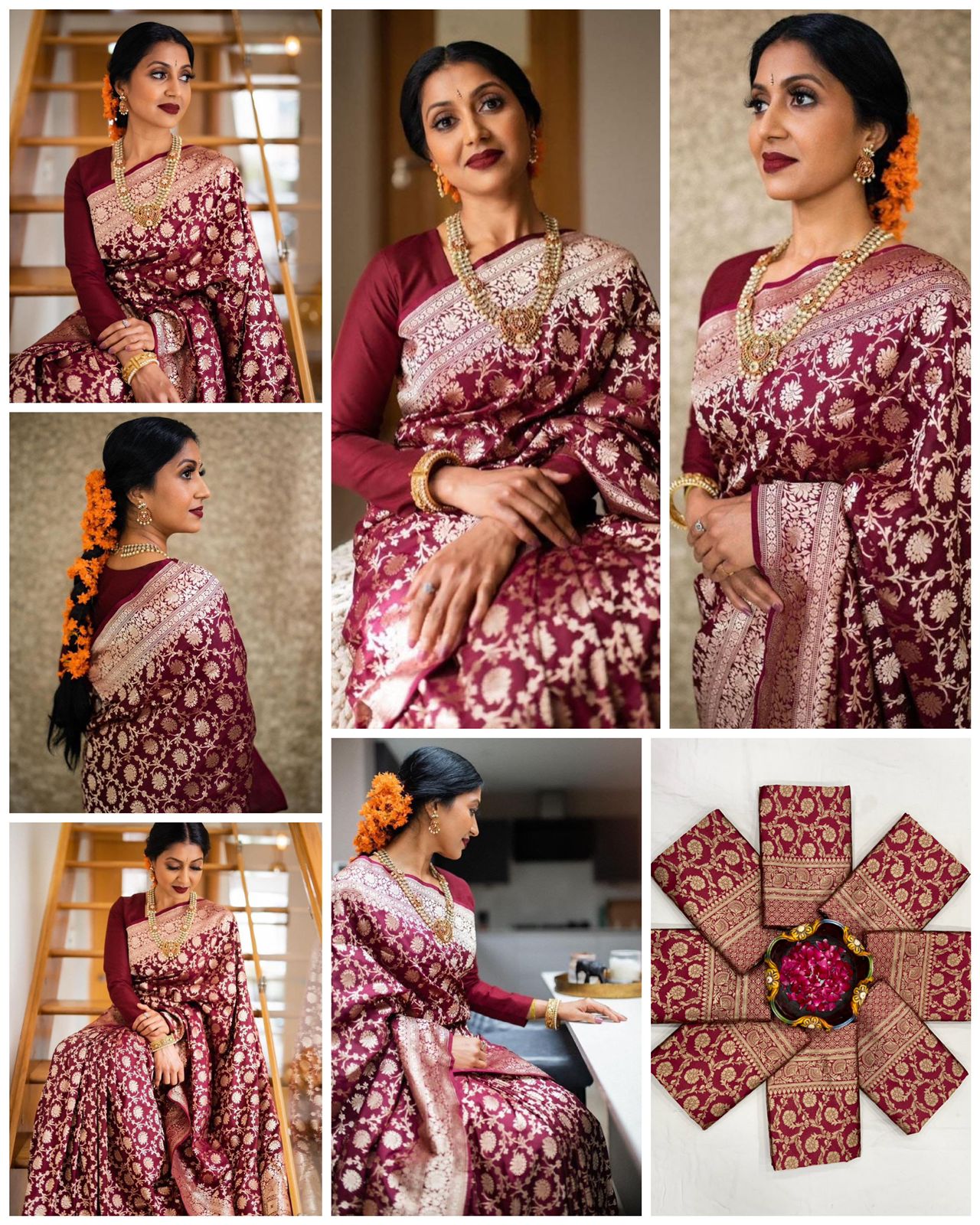 Maroon  Soft Lichi Silk Cloth  Saree