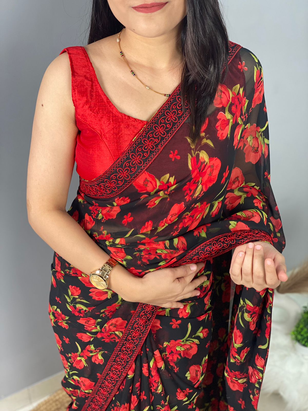 Floral praint  Stylist Georgette Saree