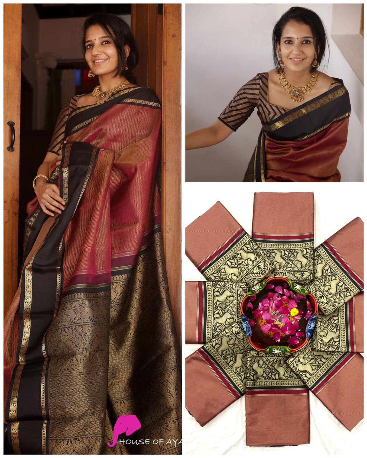 Presents  Soft Lichi Silk Cloth  Saree