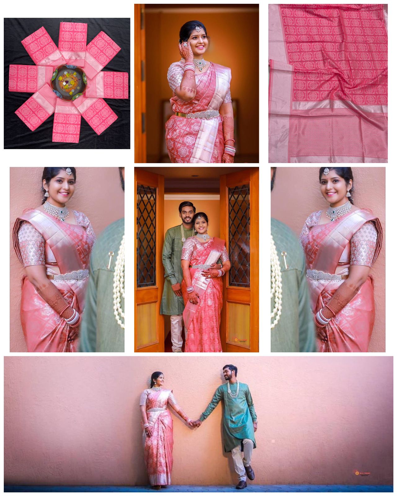 Pink Soft Lichi Silk Cloth  Saree