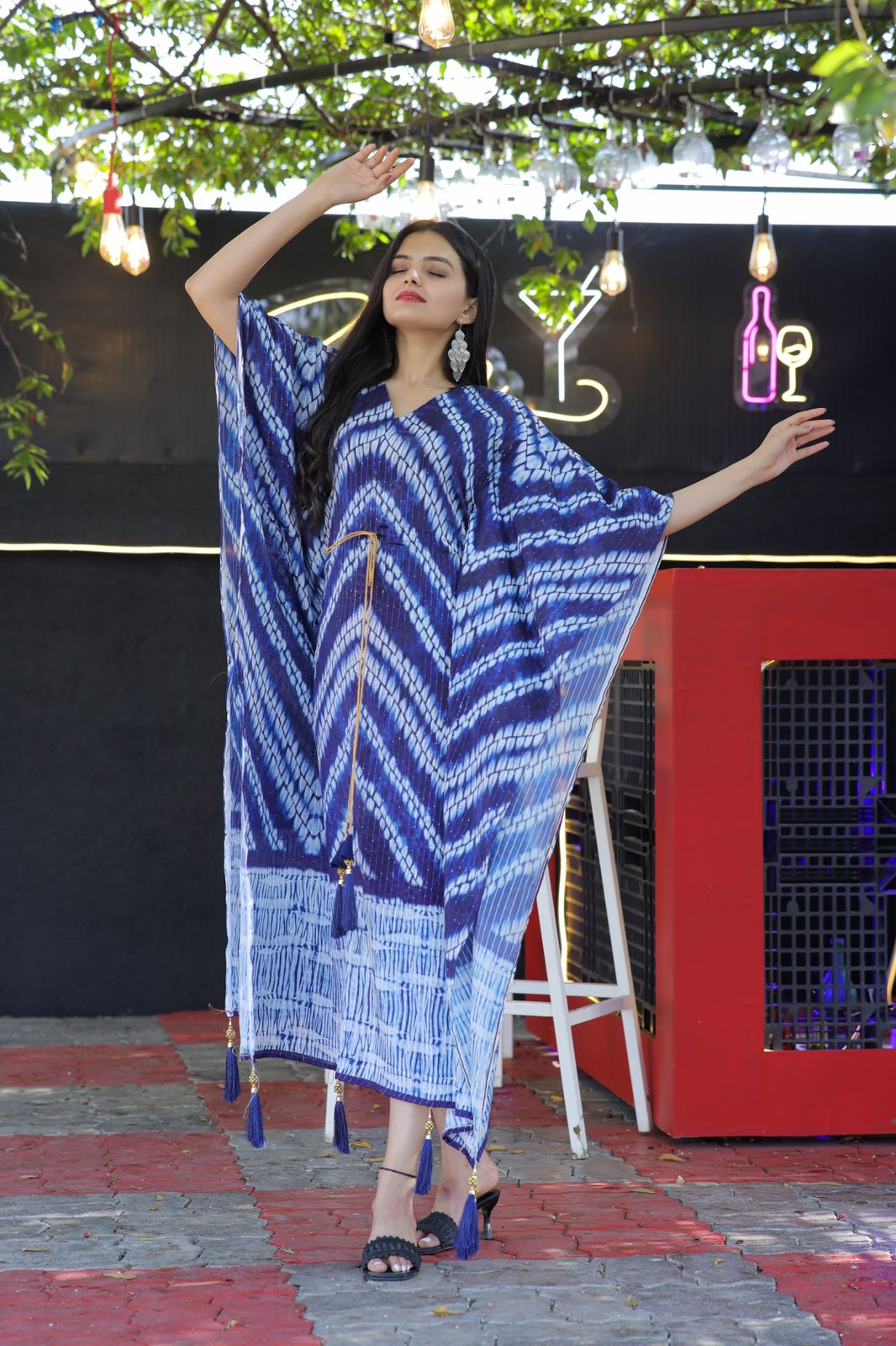 Most Demanding Beautiful Digital Print Readymade Kaftan