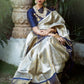 White Soft Lichi Silk Cloth  Saree