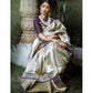 White Soft Lichi Silk Cloth  Saree