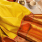 Yellow Soft Lichi Silk  Saree