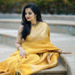 Yellow Soft Lichi Silk Saree