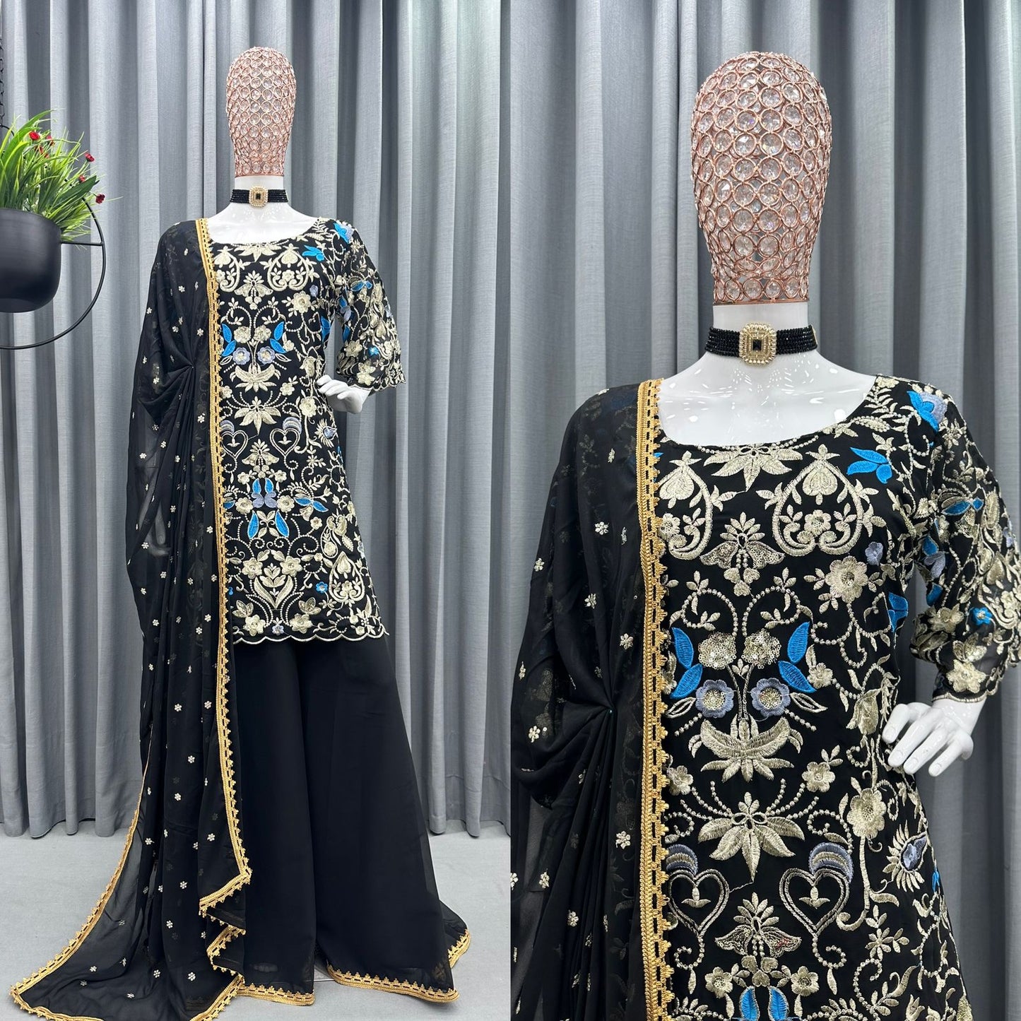 Faux Georgette Febric And Dupatta On Soft Net Febric  Suit