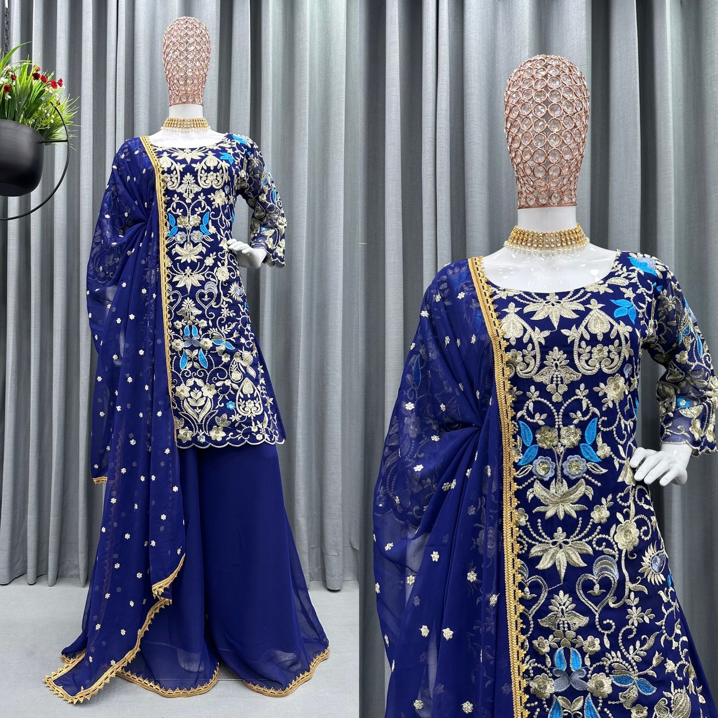 Faux Georgette Febric And Dupatta On Soft Net Febric  Suit