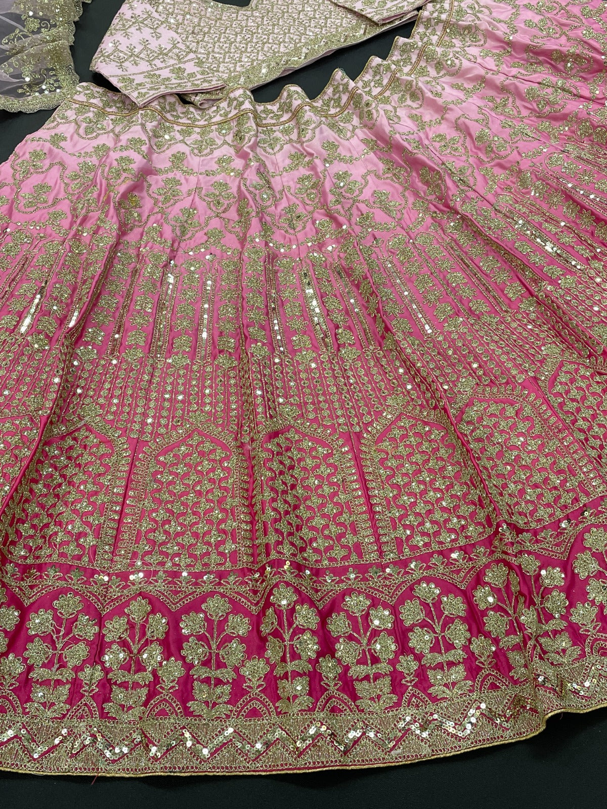 Women's Banarasi Zari Silk Lehenga Choli and Dupatta