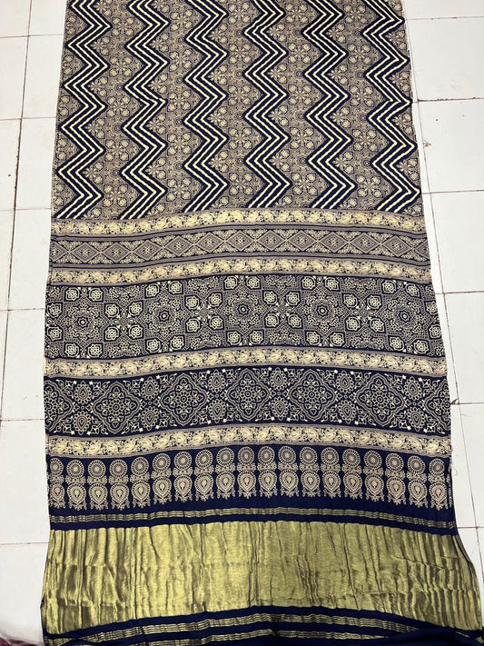 Modal Gajji Silk Material with Print Saree