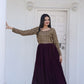 Women Embroidered Georgette Gown Wine