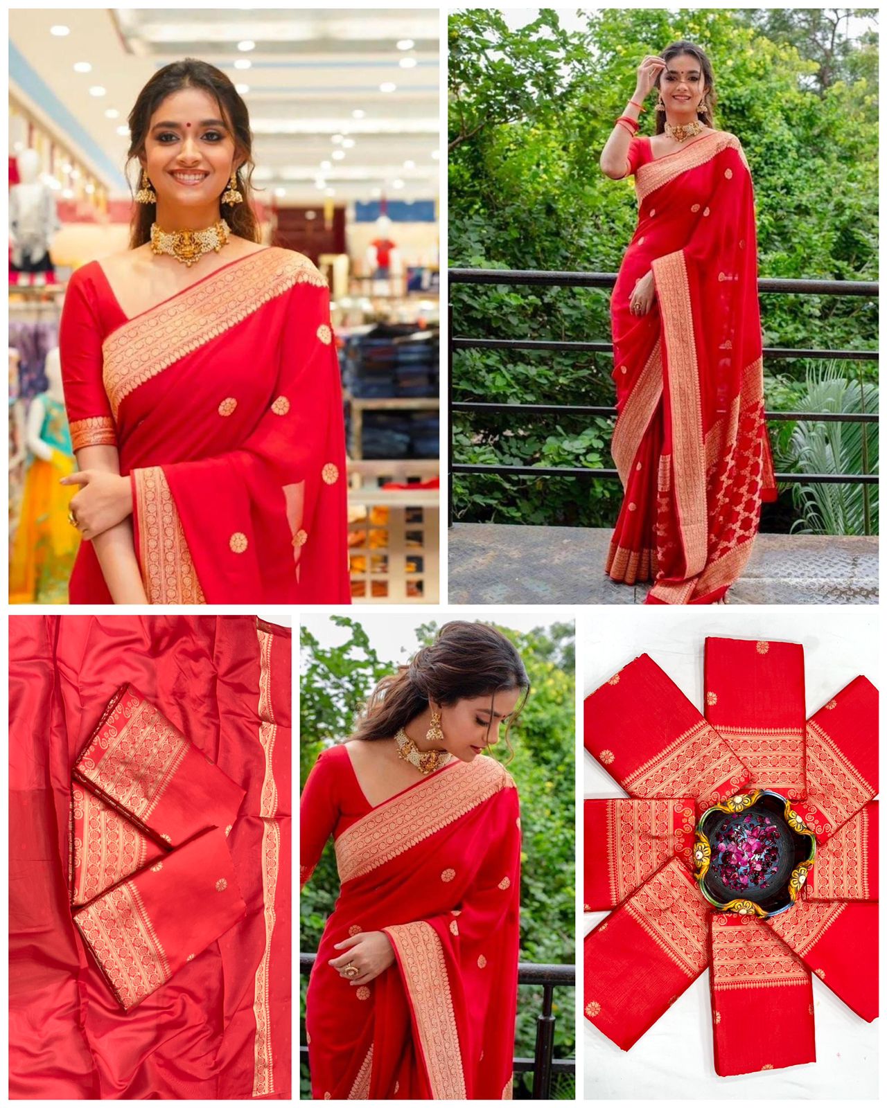 Soft Lichi Silk Saree With Blouse Piece