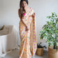 Soft Shiny Chinnon Silk  Print & Designer Sequence  Saree
