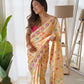 Soft Shiny Chinnon Silk  Print & Designer Sequence  Saree
