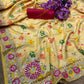 Soft Shiny Chinnon Silk  Print & Designer Sequence  Saree