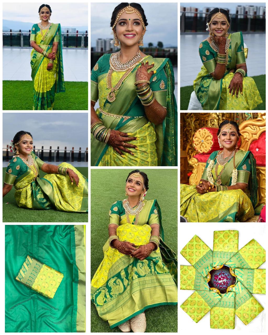 Buy the amazing Green Kanjivaram Saree online-Karagiri