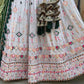 Designer Georgette  Heavy Sequence Embroidery Multi threads Embroidery Work Lehengha Choli Set