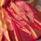 New Woven Stiped Banarasi Cotton Linen Silk Saree