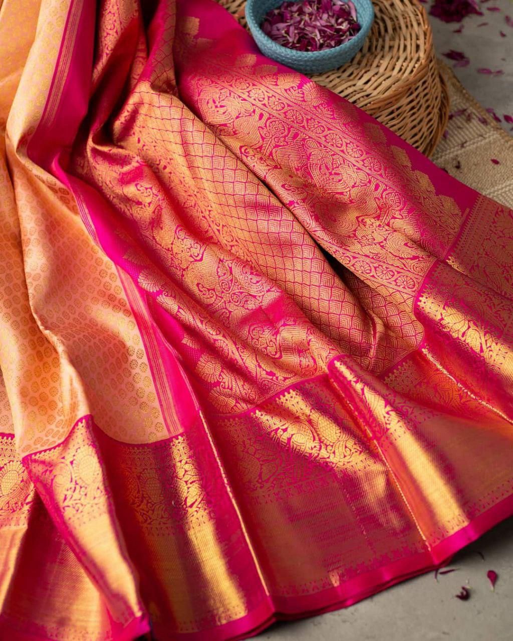 New Woven Stiped Banarasi Cotton Linen Silk Saree