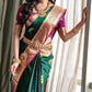 Woven Kanjivaram Pure Silk, Art Silk Saree  (Green)