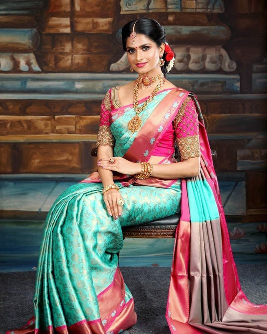 Self Design Assam Silk Jacquard Saree