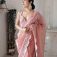 New Beautiful Hevy Thread Embroidered Work Saree