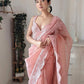 New Beautiful Hevy Thread Embroidered Work Saree