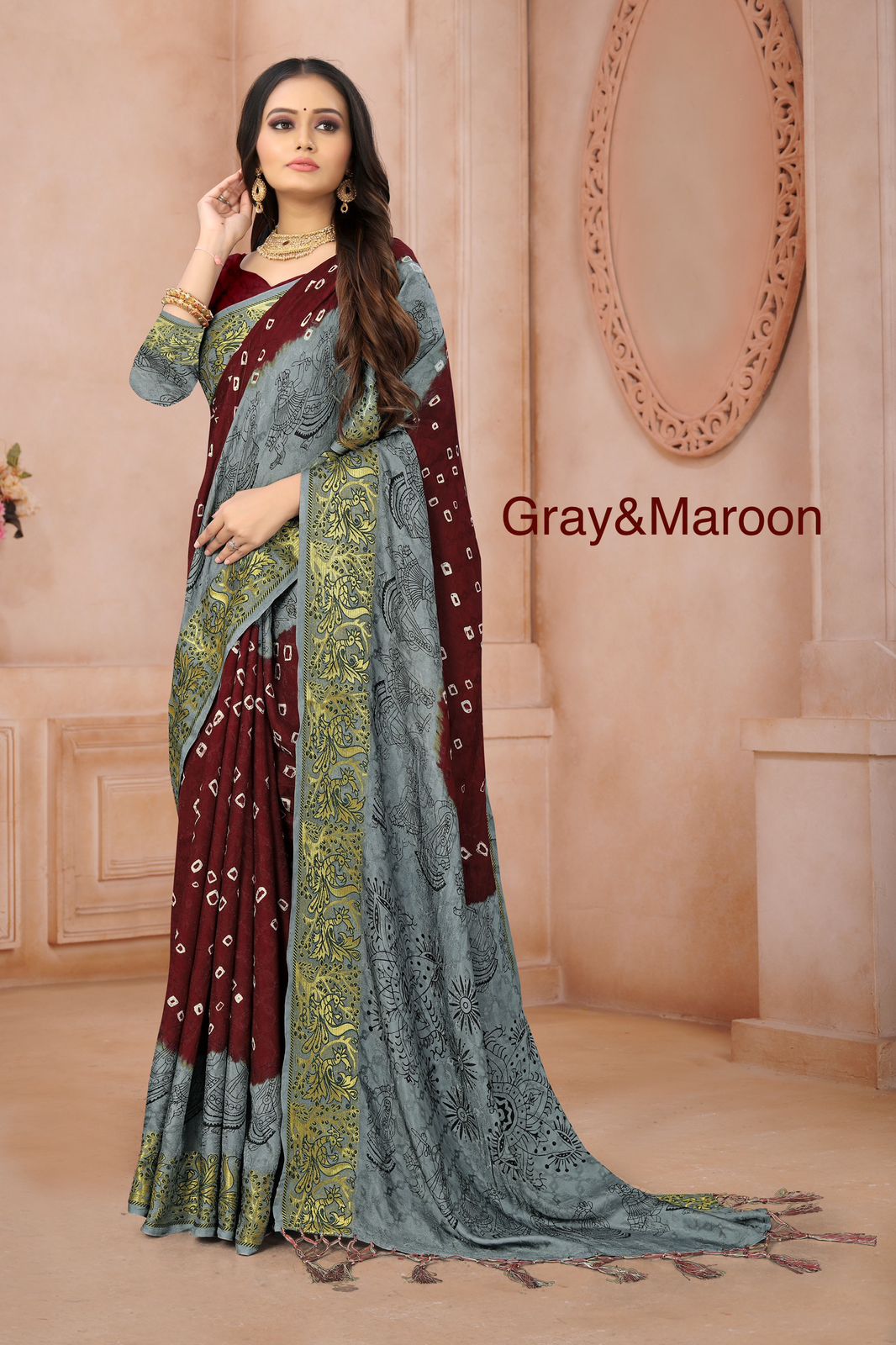 Party Wear Bandhani Saree, 5.5 M (separate Blouse Piece) at Rs 1350 in  Jaipur