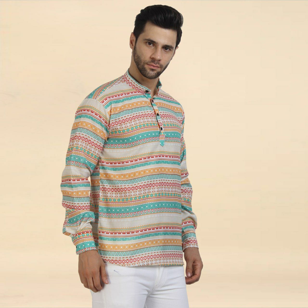 New Printed Short Kurta for Men | Cotton Short Kurta Shirt