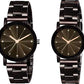 Acnos Steel Strap Analog Watch Combo for Couple Pack of - 2