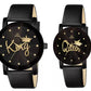 Analogue Black Dial Couple Watch -Combo of 2